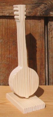 banjo in legno massiccio di abete rosso altezza 15 cm montato su una base fatta a mano decorazione musicale da tavolo per matrimonio