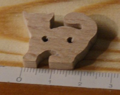 Pulsante gatto 25mm legno massiccio abbellimento fatto a mano scrapbooking animali domestici