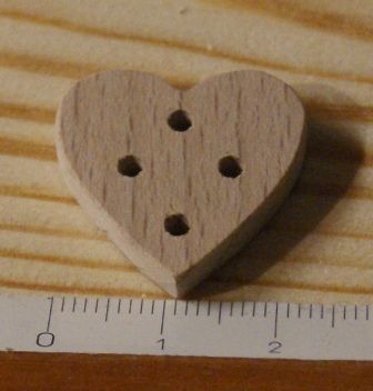 Pulsante a cuore da 22 mm da decorare e cucire o incollare, abbellimento scrapbook fatto a mano in legno massiccio