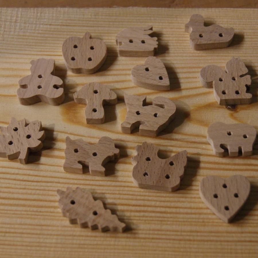 Bottone in legno massiccio elefante 22 mm, da cucire, abbellimento fatto a mano scrapbooking