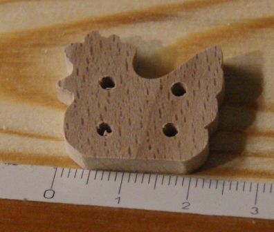 Bottone gallina 25mm legno massiccio fatto a mano cucito scrapbooking hobby