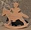 cheval &agrave; bascule avec cavalier