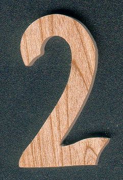 Numero 2 in legno 5 cm di marcatura
