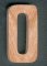 Numero 0 in legno massiccio di 5 cm tagliato a mano