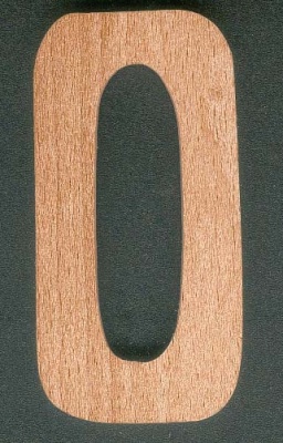 Numero 0 in legno da 10 cm a bastone