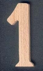 Numero 1 in legno, alto 10 cm, da dipingere