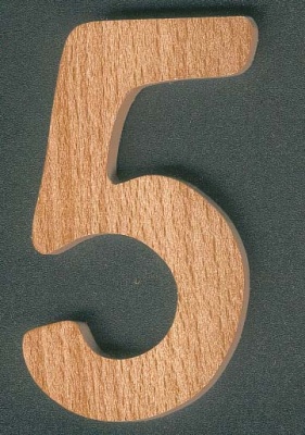 Numero 5 ht 10 cm in legno da dipingere