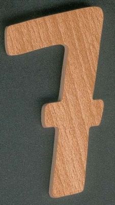 Numero 7 ht 10 cm marcatura del legno