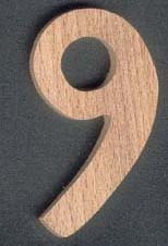 Numero 9 ht 10cm marcatura del legno