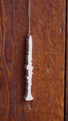 Clarinetto in abete massiccio 15cm, fatto a mano