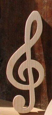 chiave di violino in legno massiccio ht 15 cm decorazione musicale, regalo per musicisti, fatto a mano