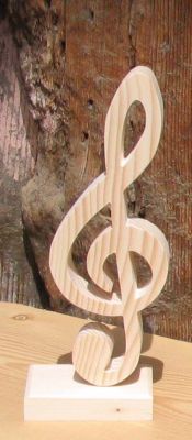 chiave di violino in legno massiccio montata su una base, decorazione per tavolo di nozze, regalo per musicisti