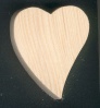 Cuore in legno di 5 x 5,5 cm a forma obliqua