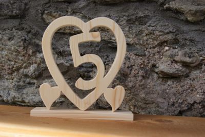 Cuore nuziale in legno, 5 anni di matrimonio, regalo decorativo originale, fatto a mano, idea regalo di matrimonio in legno