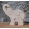 puzzle elefante 5 pezzi in faggio massiccio, fatto a mano, animali selvatici