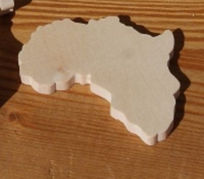 Figurina mappa dell'Africa ht6cm spessore 3mm per decorare