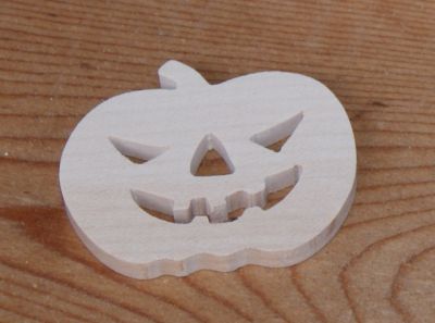 Figurina di zucca di Halloween da 3 mm da dipingere e incollare, abbellimento in legno massiccio fatto a mano per scrapbook