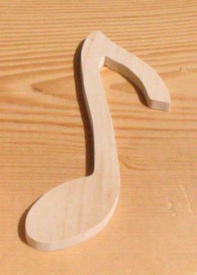 Figurina gancio lg 9cm ep 3mm legno massiccio fatto a mano abbellimento rottami musica deco