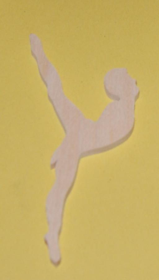 Ballerina figurina 3mm in legno massiccio abbellimento fatto a mano scrapbooking danza