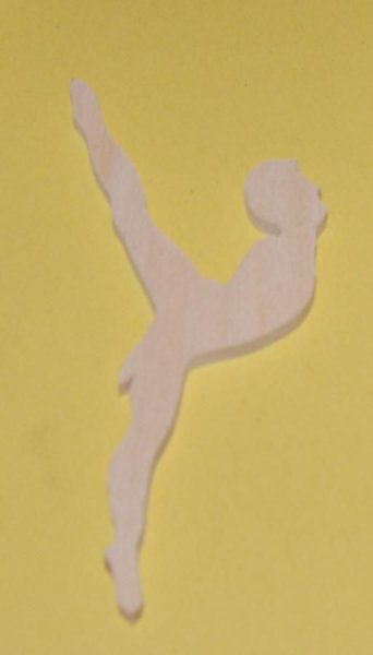Ballerina figurina 3mm in legno massiccio abbellimento fatto a mano scrapbooking danza