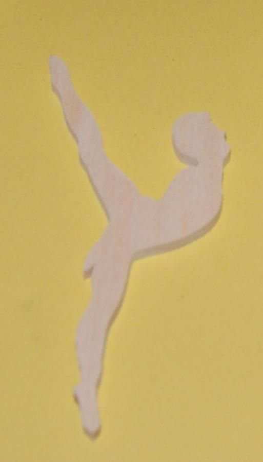 Ballerina figurina 3mm in legno massiccio abbellimento fatto a mano scrapbooking danza