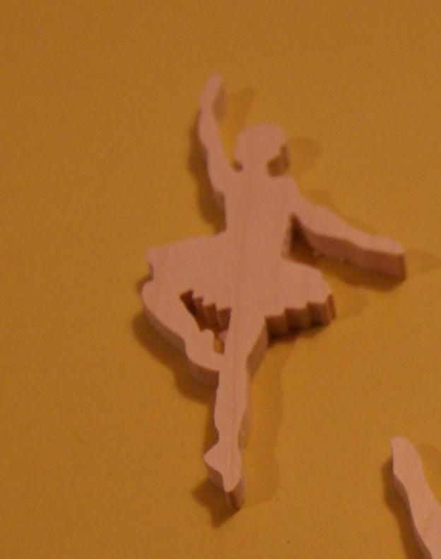 Ballerina figurina 3mm in legno massiccio abbellimento fatto a mano scrapbooking danza