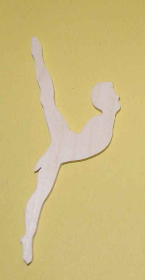 Ballerina figurina 3mm in legno massiccio abbellimento fatto a mano scrapbooking danza