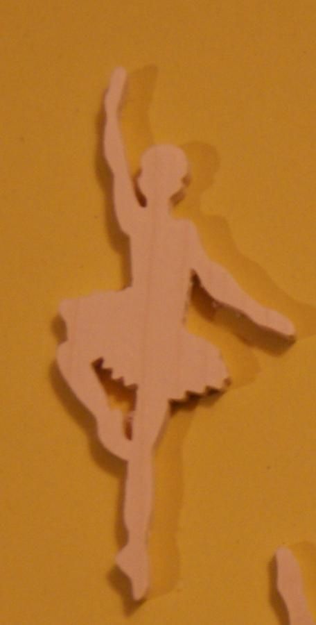 Ballerina figurina 3mm in legno massiccio abbellimento fatto a mano scrapbooking danza