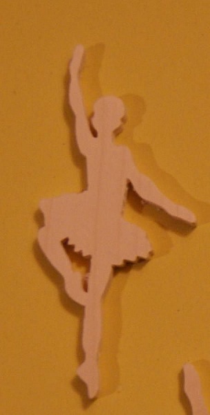 Ballerina figurina 3mm in legno massiccio abbellimento fatto a mano scrapbooking danza