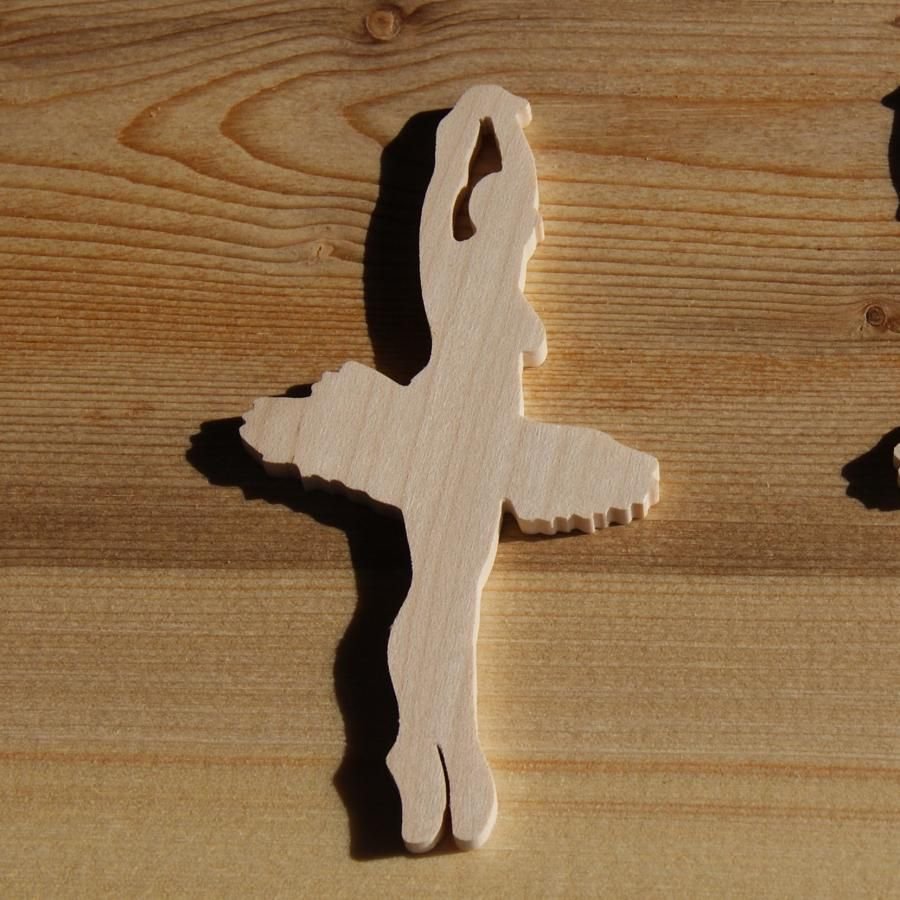 Ballerina figurina 3mm in legno massiccio abbellimento fatto a mano scrapbooking danza