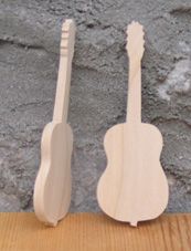 Figurina marcatore chitarra matrimonio tema musica, legno, fatto a mano