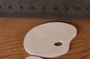 tavolozza da pittore in miniatura in legno d'acero massiccio, spessore 3 mm, da decorare, da incollare, abbellimento artigianale per scrapbooking