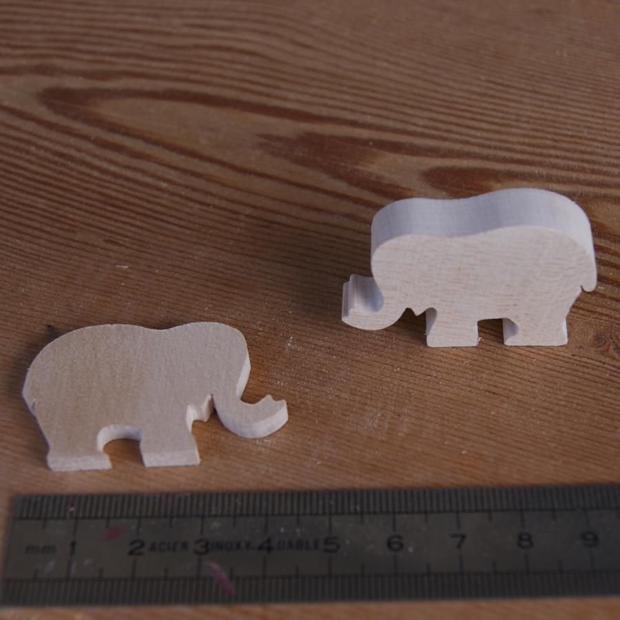 statuetta elefante in miniatura 3mm abbellimento da dipingere e incollare legno massiccio fatto a mano