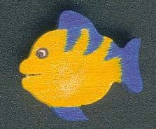 Figura di pesce in legno 2,5 x 3 cm, fatta a mano, da dipingere