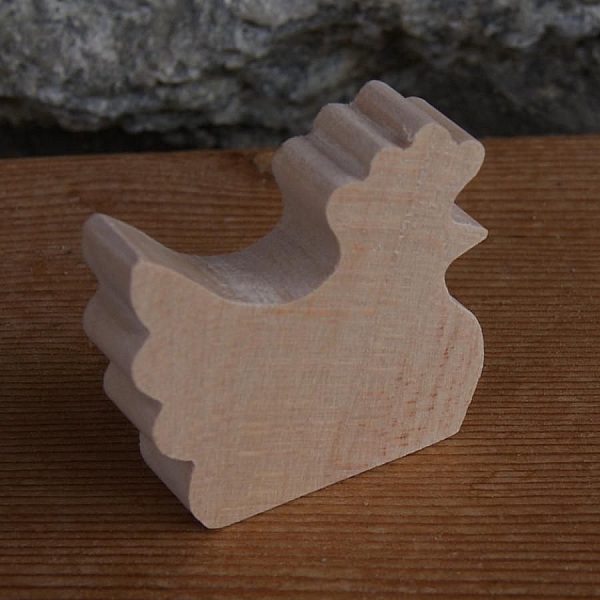 Figurine miniature poule en bois loisirs cr&eacute;atifs