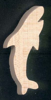 Statuetta di squalo in miniatura in legno d'acero massiccio, fatta a mano