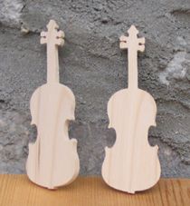 Figurina violino marcatore lg 9cm ep 3mm matrimonio tema musica, fatto a mano