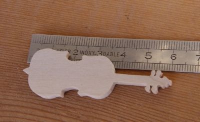 Figurina di violoncello ht 6cm in legno massiccio abbellimento fatto a mano scrapbooking musica