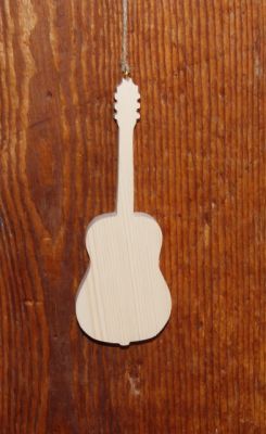 Chitarra di legno 15cm decorazione musica