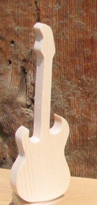 Chitarra elettrica in legno ht 20cm decorazione musicale, regalo per musicisti, fatto a mano