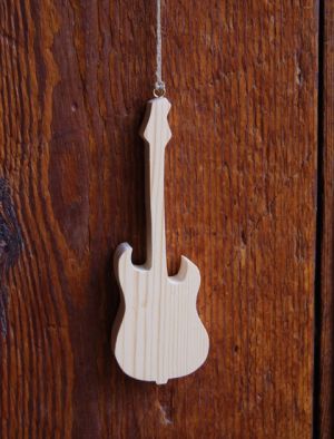 Chitarra elettrica in legno ht 20cm decorazione musicale, regalo per musicisti, fatto a mano