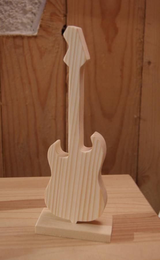 Chitarra elettrica in legno ht 20cm decorazione musicale, regalo per musicisti, fatto a mano