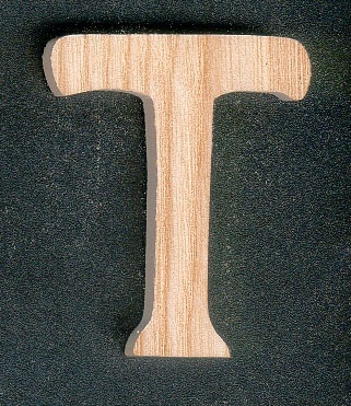 Lettera T in legno, altezza 5 cm, da dipingere o incollare