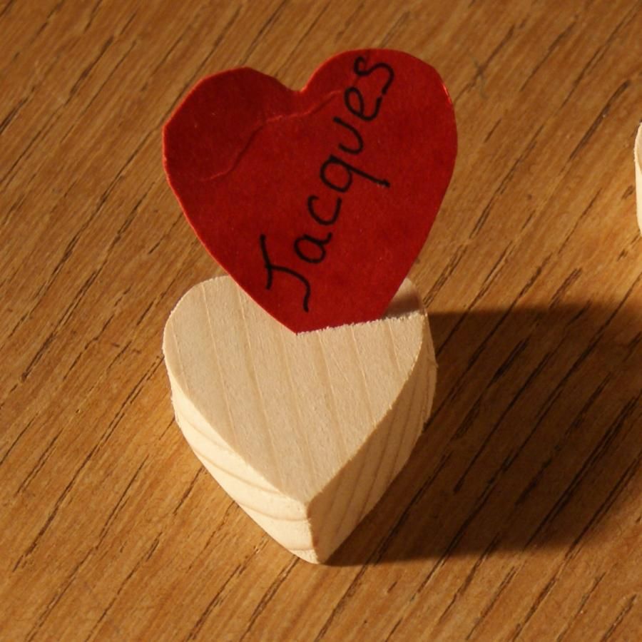 Segnaposto a cuore in abete massiccio, riutilizzabile, da decorare, per 10, targhetta per matrimonio