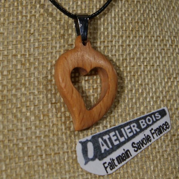 Set di cuori in legno di faggio, orecchini e ciondolo, idea regalo di matrimonio in legno, San Valentino, fatto a mano
