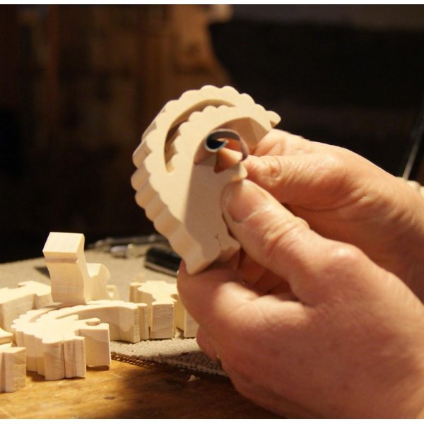 Puzzle in legno coccinella 3 pezzi Faggio, l'amico del giardino