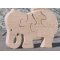 Puzzle in legno 4 pezzi elefante che mangia Legno massiccio, fatto a mano