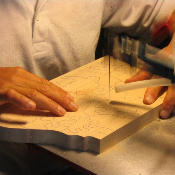 Puzzle di legno con pesci 3 pezzi Legno massiccio di faggio, fatto a mano