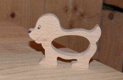 Cane portatovaglioli realizzato a mano in legno massiccio