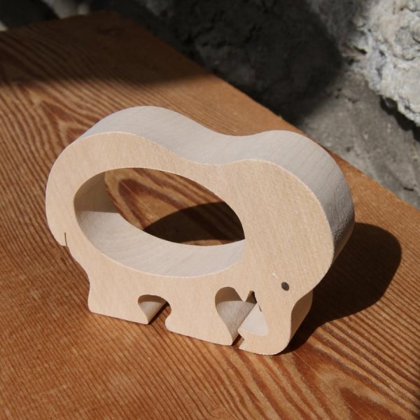 Rond de serviette &eacute;l&eacute;phant en bois massif a personnaliser fait main